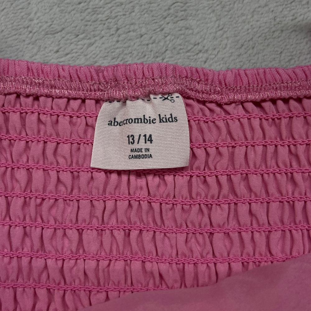 Abercrombie Kids Tiered Maxi Girls Dress 13/14 Pink Smocked Bow - Picture 2 of 13